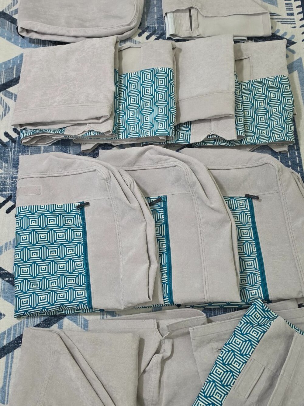 Lovesac Sky Grey Corded Velvet Covers